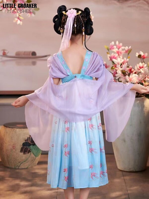 Kimono Girl Halloween Costume One Piece Dress for Girls Hanfu Cosplay Kids Hanfu Dress Toddler Girl