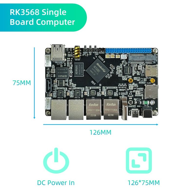 TP-2N RK3568 DDR4 4GB RAM 2.5G, tape papan tunggal Pengembangan Sumber Terbuka Android mendukung Linux dan kompatibel dengan Raspberry Pi