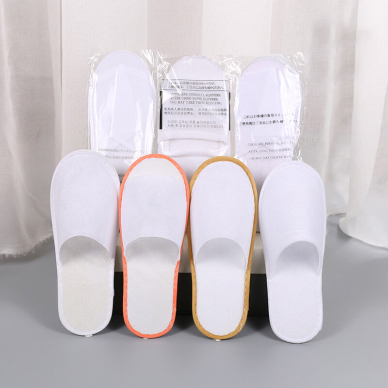 1Pair Disposable Slippers Non-slip Hotel Party Home Guest Slippers Multi-colored All-inclusive Slippers Soft Shoes Flip Flop