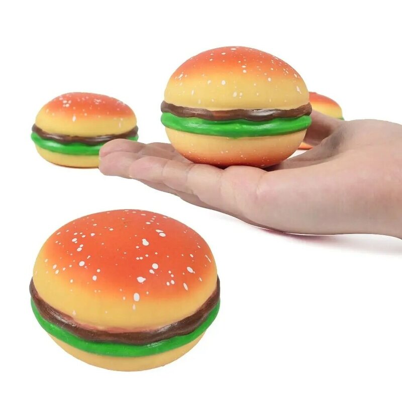 Ice-cream Hamburger Squeeze Toy TPR Sensory Toy Simulation Food Fidget Toy 3D Silicone Pinch Decompression Toy Practical Jokes