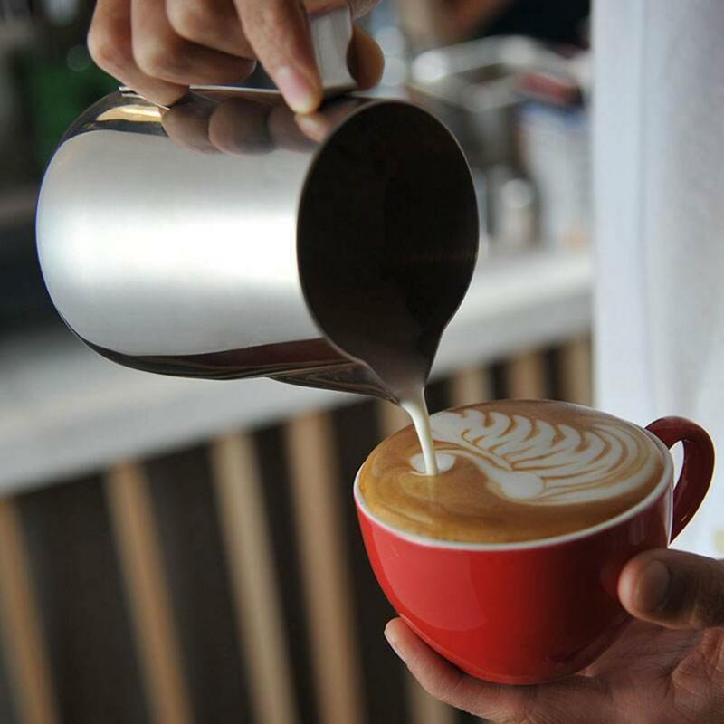 Kendi susu kopi, alat teko Espresso Barista pengukur suhu 350/600ml