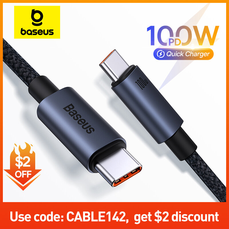 Baseus kabel pengisi daya cepat, kabel USB untuk iPhone 15 pro max USB C ke Tipe C untuk Xiaomi Samsung MacBook iPad 5A