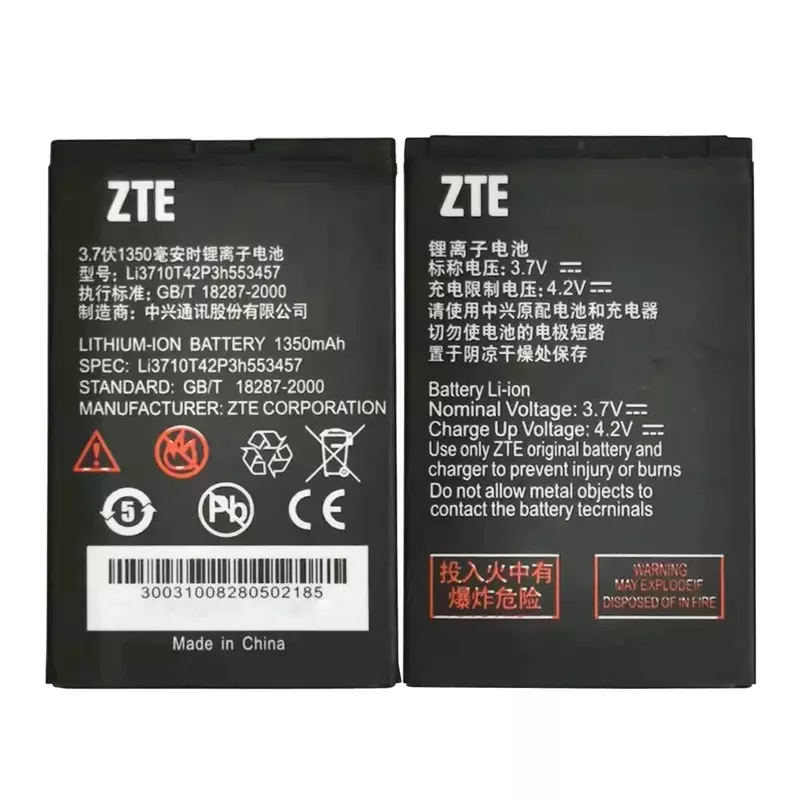 3.7V 1000mAh Li3710T42P3h553457 minibateria wysokiej jakości do wymiany bateria zapasowa ZTE