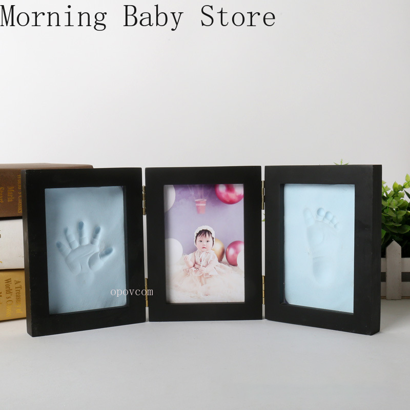 Pasgeboren Baby Handafdruk Footprint Fotolijst Met Klei Kits Baby Boy Girl Diy Souvenirs Speelgoed Baby Spullen Huisdecoratie