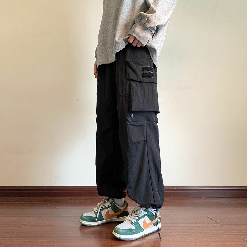 Американские брюки-карго на весну и осень, стильные уличные повседневные Прямые спортивные брюки для влюбленных, спортивные штаны y2k