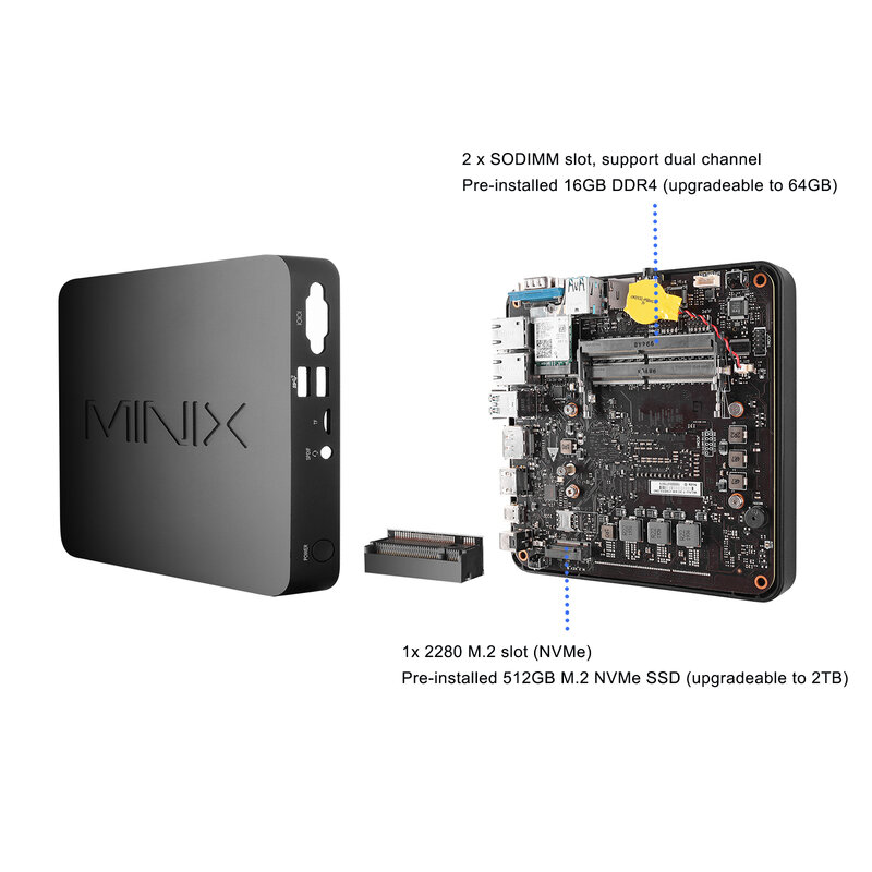 MINIX NGC-7 Intel Core i7-10510U do gier mini pc 16GB 512GB wystrój domu biurowy DDR4 DP pc oficjalny oryginalny system Windows