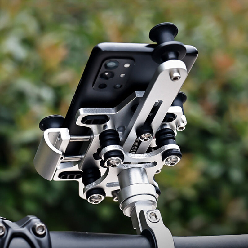 Supporto per telefono in lega aggiornato staffa di navigazione antiurto per bicicletta da moto supporti universali regolabili rotanti a 360 °