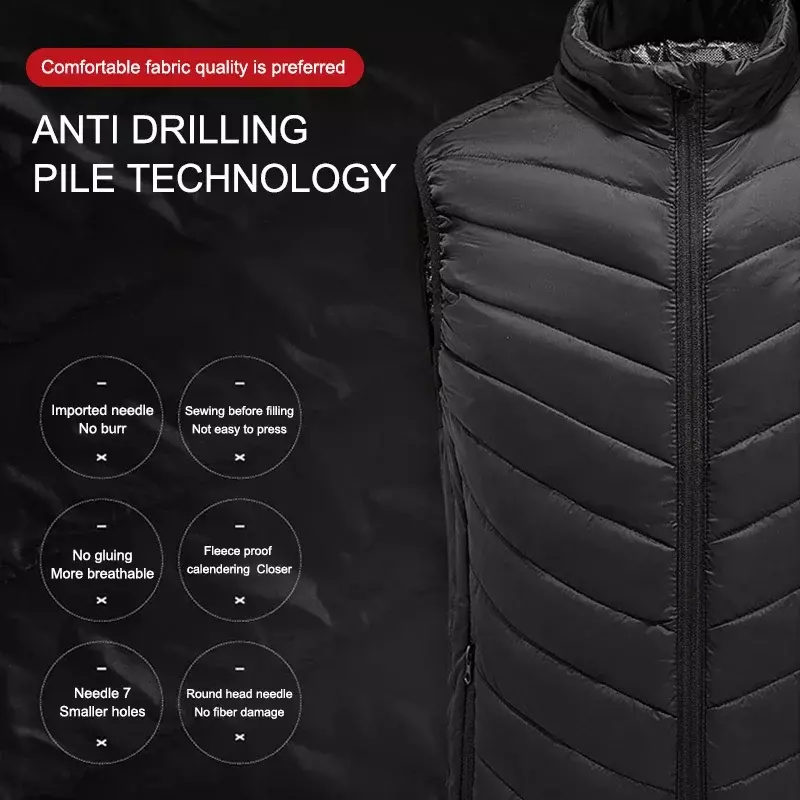 PHMAX-Vest térmico aquecido para homens, casaco quente, caminhadas, esqui, ao ar livre, esportes, roupas de aquecimento, USB 9, 2 lugares, inverno