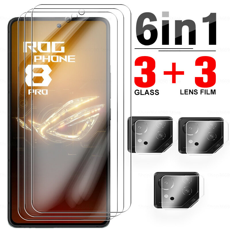 6in1 Camera Tempered Glass For Asus ROG Phone 8 Pro Edition Phone8 Phone8Pro 8Pro Protective Glass Screen Protector Film Cover