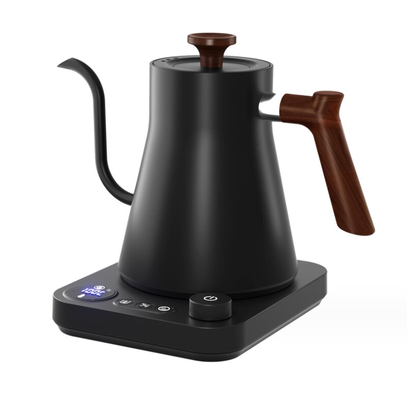Электрический чайник «гусиная шея», 900 мл, чайник для кофе и чая, 1200 Вт, бойлер для воды с контролем температуры NTC, ЖК-дисплей, автоматическое отключение