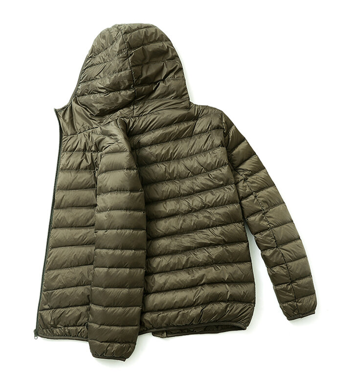 M-6XL 남성용 초경량 오리털 후드 재킷, 휴대용 아우터, 방수 방풍 코트, 봄