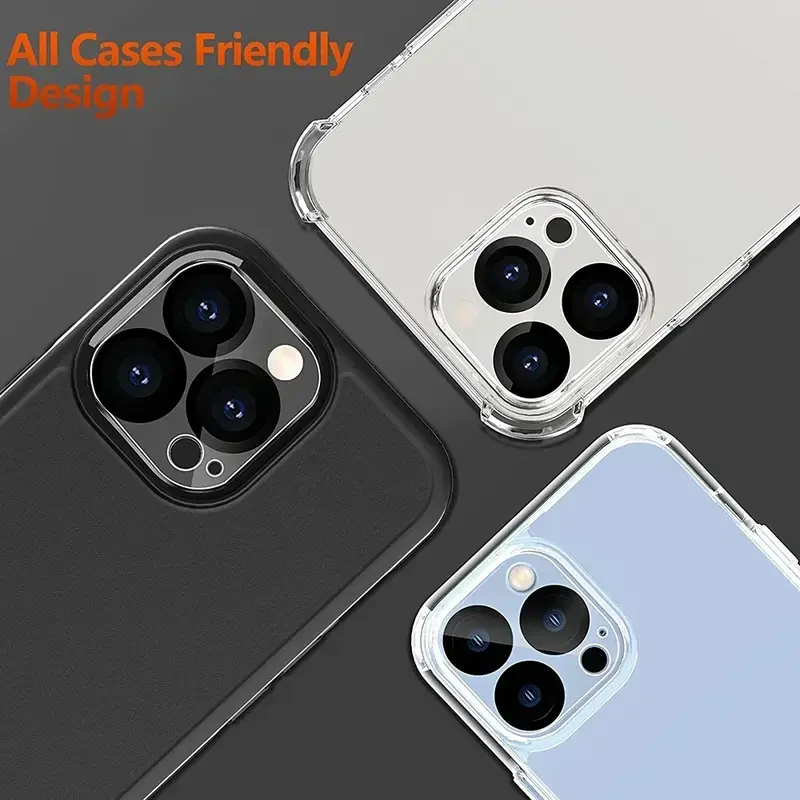Protetor de lente de câmera de vidro temperado, iPhone 15 Pro Max, Dureza 9H, 14 Plus, 13, 12, 11, 3 Pack