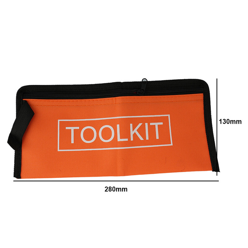 Bolsa de almacenamiento de herramientas, bolsa pequeña de lona para organizar herramientas, Oxford naranja, impermeable, 28x13cm