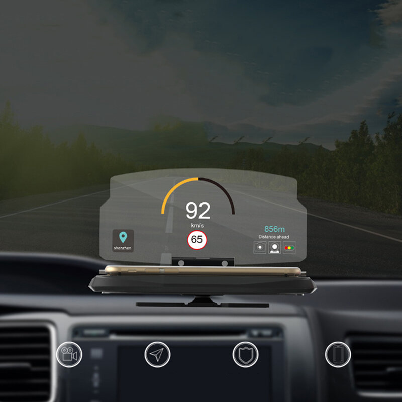 Carro Projetor Telefone Titular Universal Auto Head Up Display Navegação Refletor Painel Suporte Telefone