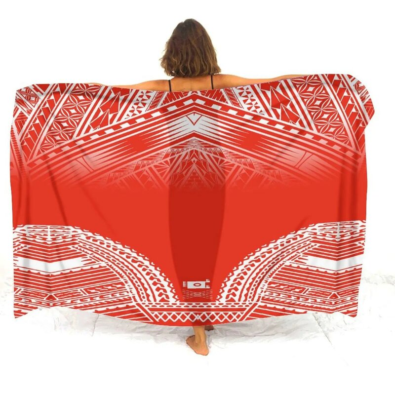 2024 New Polynesian Sarong Women'S Club Hawaii Resort Seaside Bikini Cape Sarong Custom Summer Soft One Piece Thin Dress