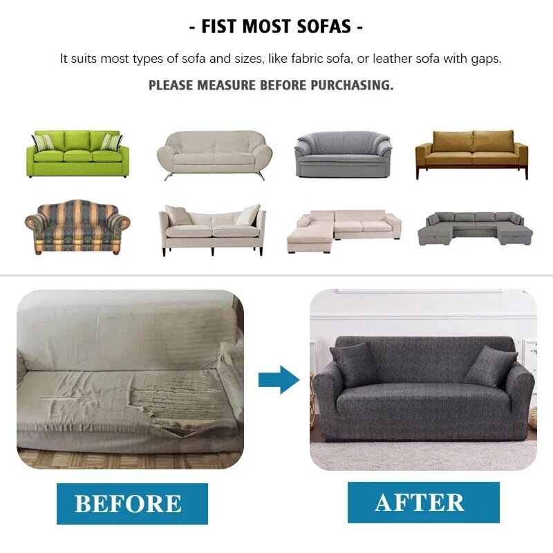 Fundas de sofá elásticas para sala de estar, cubierta geométrica para sillón Loveseat, funda para sofá esquinero en forma de L, necesita pedir 2 piezas