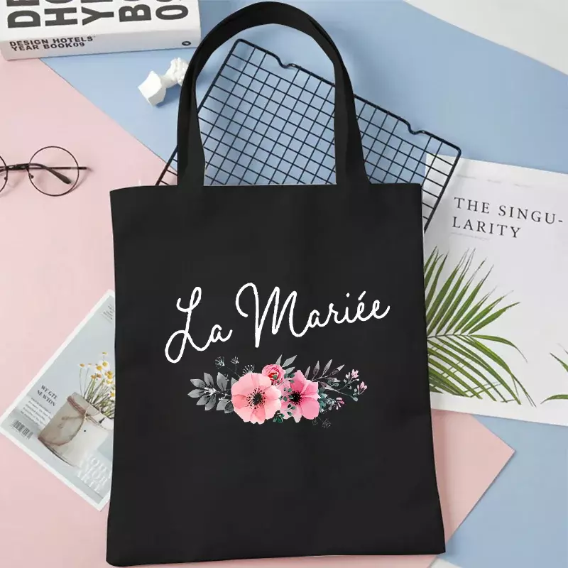 Umbrella De La Mariee Bachelorette Party sacolas para mulheres, EVJF Sacola de compras, bolsa futura, flor, Bachelorette Party