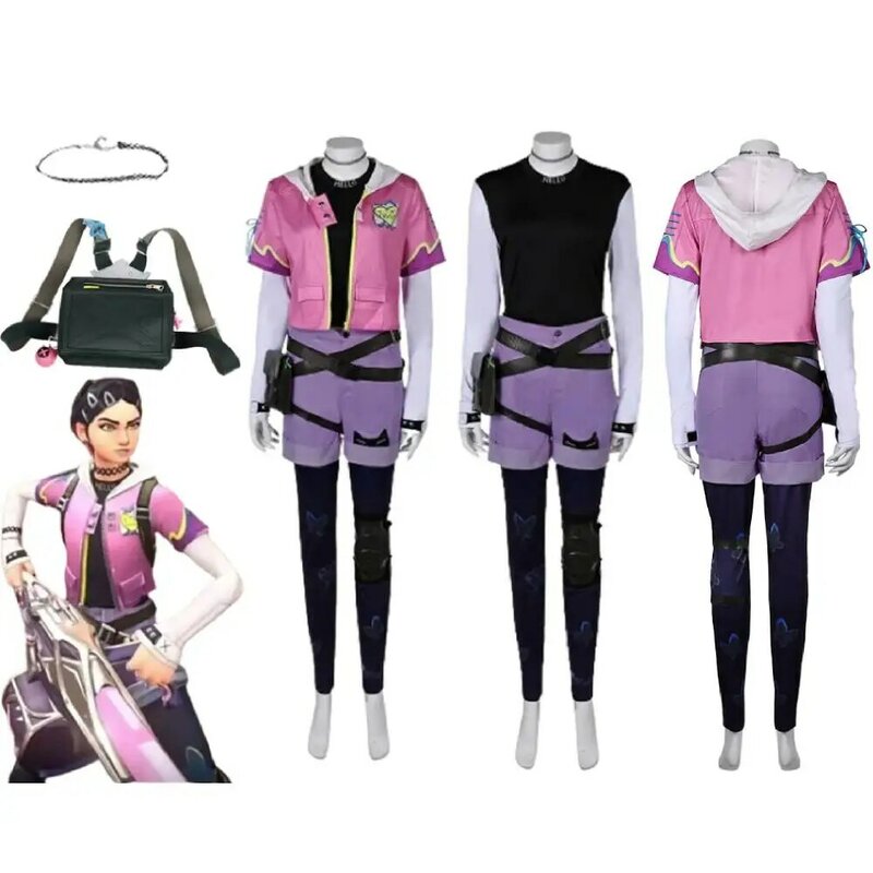 Fantasy Disguise Clove Cosplay Backpack Suits Game Valorant Costume Adult Women Fantasia Roleplay Outfits Female Girls Halloween