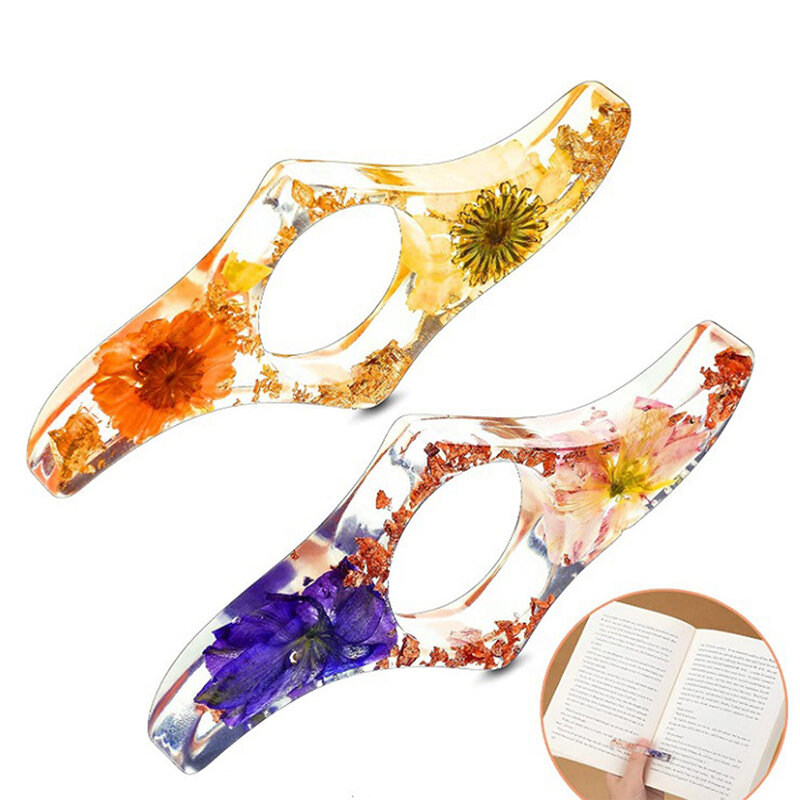 1PC Epoxy Dried Flowers Thumb Book Support Book Page Holder Convenient Bookmark Reading Aid Gift Jewellery
