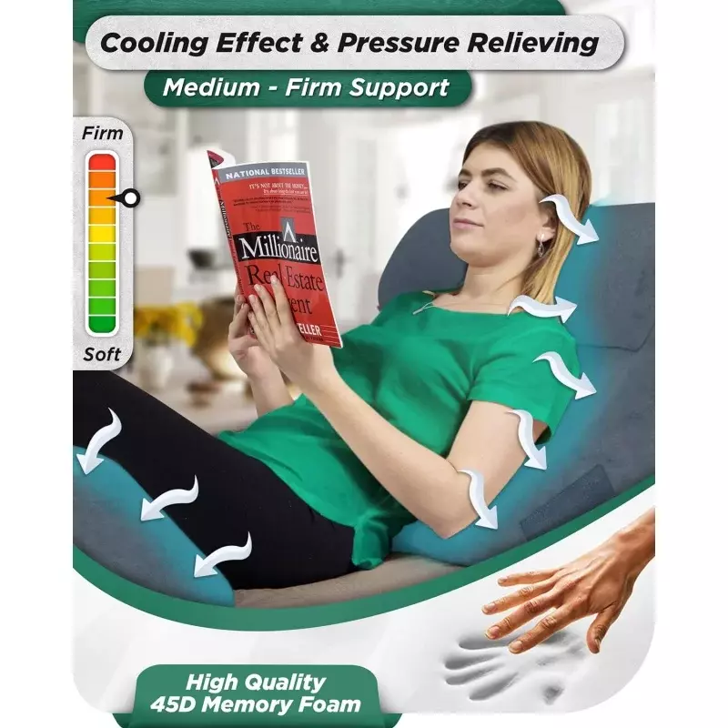 Lunix-Conjunto de travesseiros ortopédicos, espuma de memória para as costas, alívio da dor nas pernas, travesseiro sentado, ajustável P, LX5, 4pcs