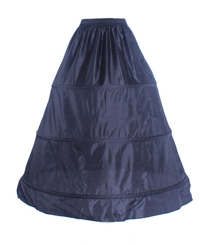 3-Hoop Đen Trắng Cưới Phụ Kiện Crinoline Petticoat Váy Trơn Trượt