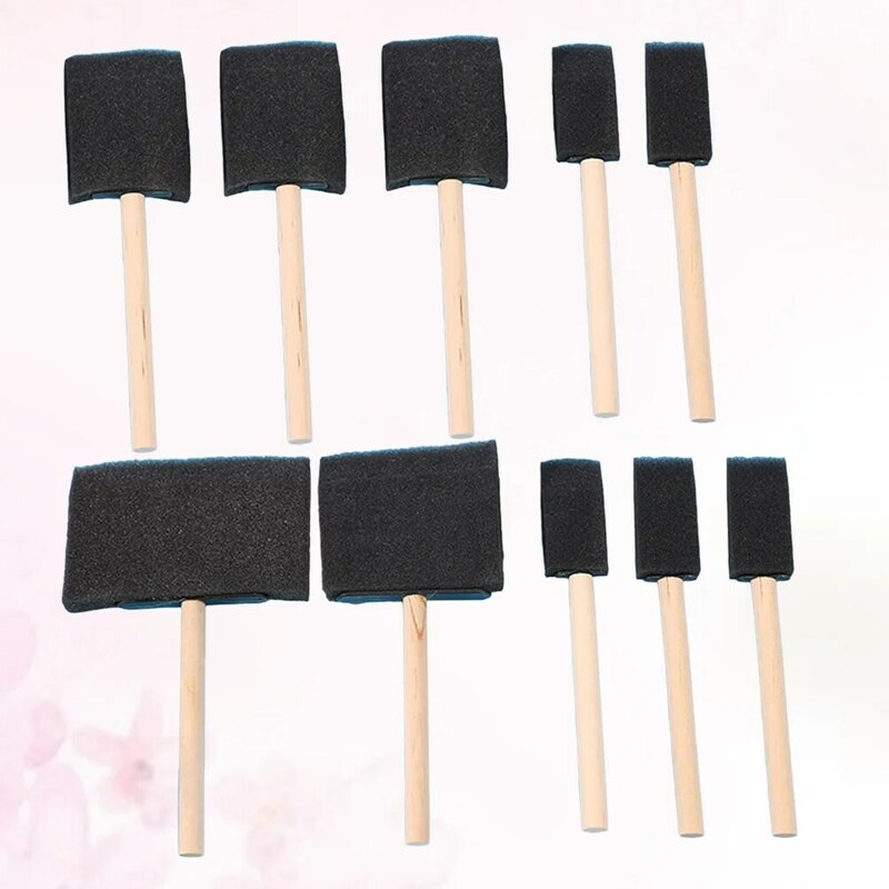 10pcs Wood Handle Paintbrushes Brush for DIY Crafts Staining Varnishes Paintbrushesing Acrylics Oil Watercolor Drawing