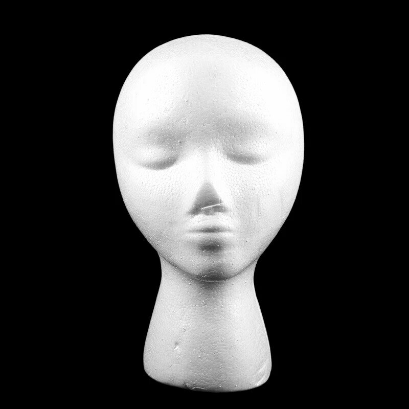 DUNI/ Tête de Mannequin Femelle en Mousse (Polystyrène), Exposant pour Casquette, Casque, 3X 27.5X52cm