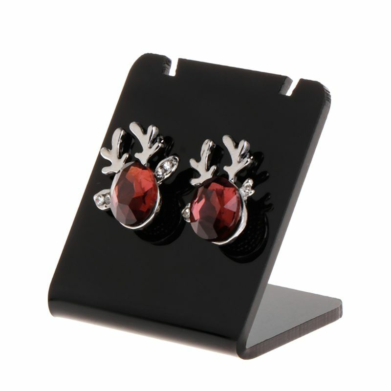 Présentoir en acrylique pour boucles d'oreilles, colliers pendentifs, support d'exposition bijoux en forme L