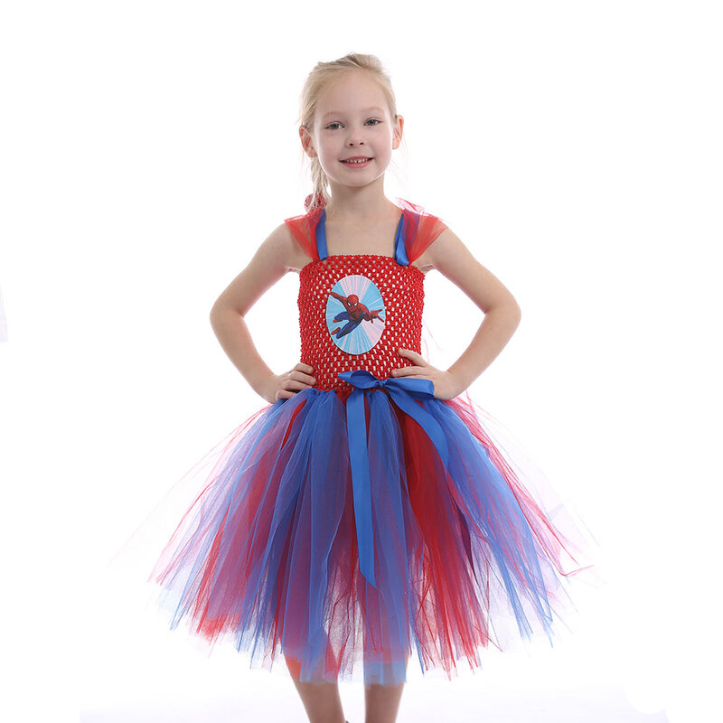 Superheld Spinne Mädchen Kostüm für Halloween Kleid Mädchen Superheld Kostüm Party Kleider Tüll Kleid Baby Kleidung Geburtstag Kleid