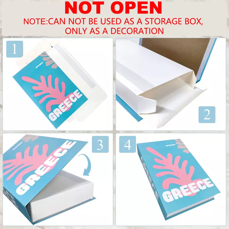 Модная поддельная книжка 3 шт., открывающаяся коробка для книг, украшение для гостиной, украшения для журнального столика, реквизит для клуба, отеля, украшение для книг