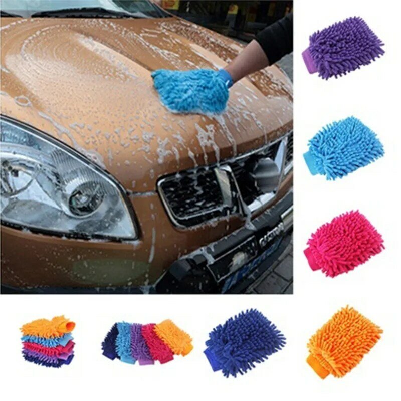 Car Wash e limpeza Mitt, Ultrafine Fibra Chenille Microfiber Luva, Soft Mesh Backing, No Scratch, 1Pc