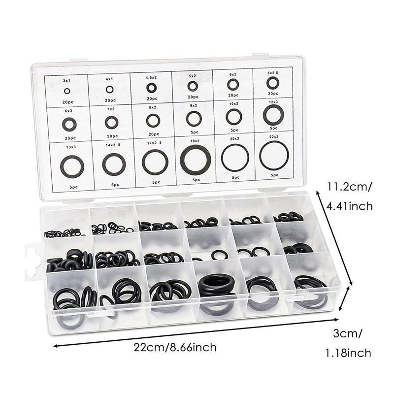 225pcs Rubber Oil Pan Kit Nitrile Rubber Oring Gasket Combination Set With Storage Box For Plumbing Automotive Repair