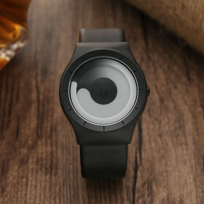 Gorben Creative Color Rotating Dial Men's Watch Special No-Pointer Design Trend Versatile Men's Watch Gift Clock 2022 New QP017
