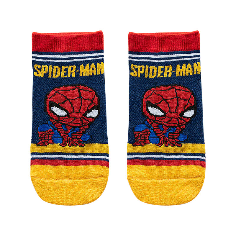 5 Paar Sokken Kinderen Spiderman Anime Kids Jongens Korte Sok Iron Man Captain America Cartoon Baby Zomer Lente Mesh Sokken 1-12Y
