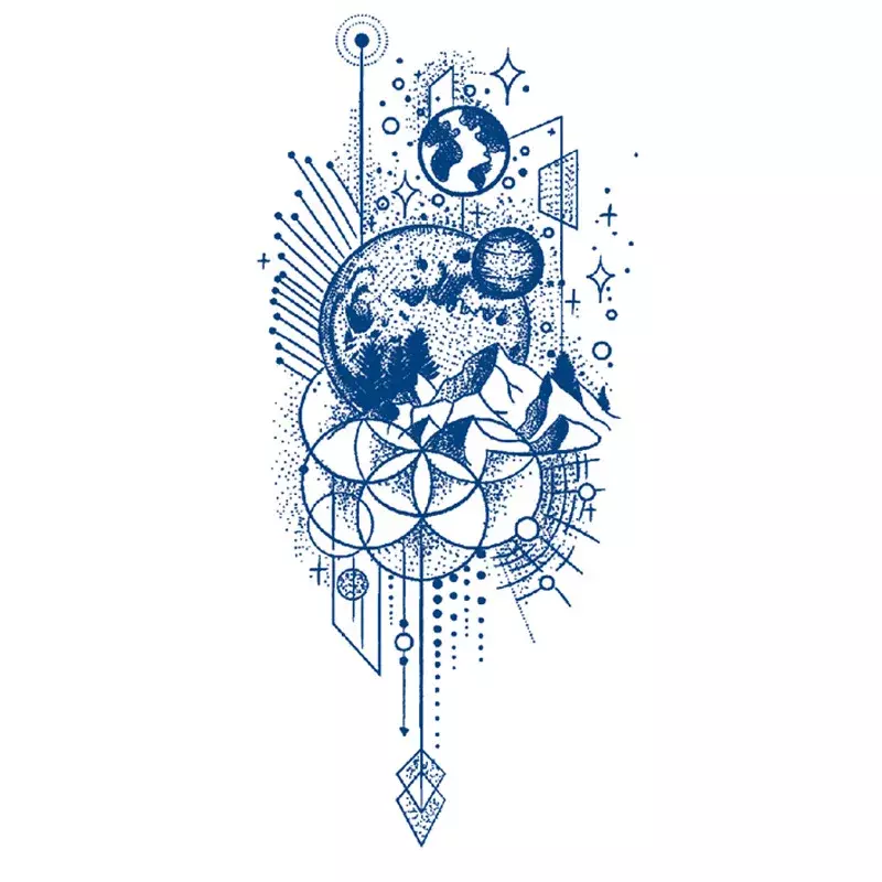 Stiker tato bunga mawar Peony wanita, tato lengan sementara feminin palsu bahu biru tahan air seni tubuh seksi modis