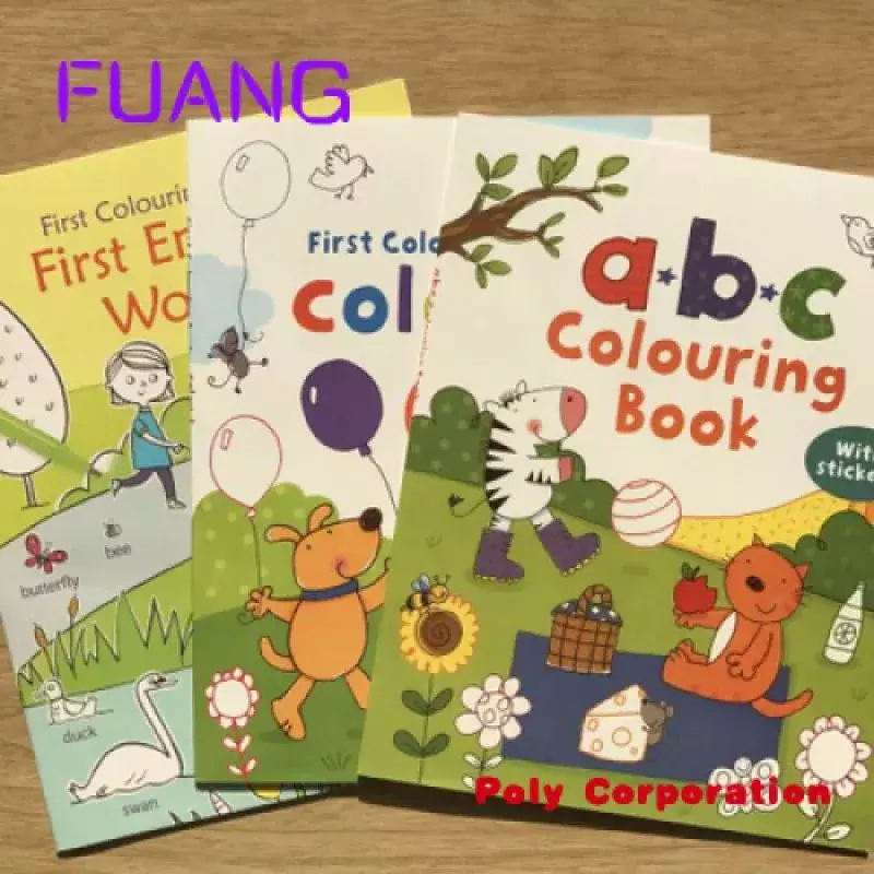 Custom Baby Kids Vroege Educatie Kleurboek Leren Engels Cartoon Brief Dier Tekening Doodle Boek Stickers