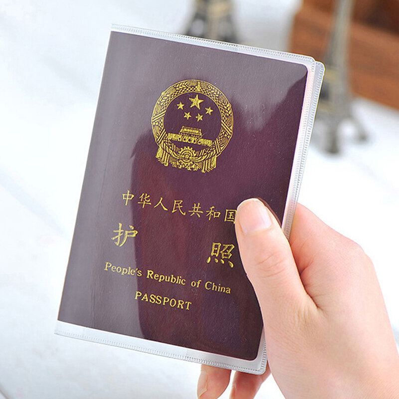 Funda transparente para pasaporte de viaje, 1 piezas, impermeable, PVC