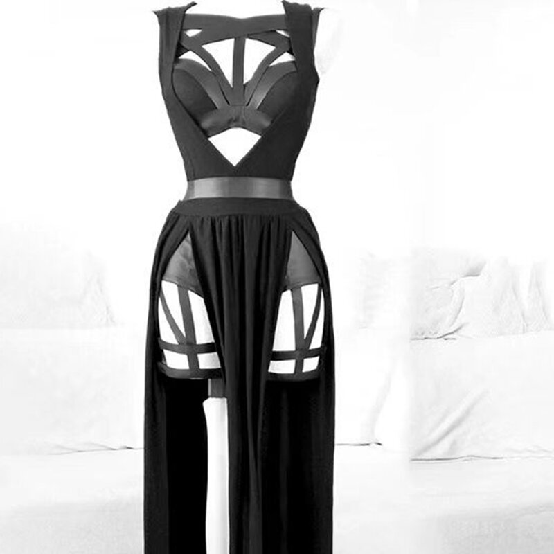 女性のための新しいゴシックスタイルのビーチラップスカート,伸縮性のあるシフォンビーチドレス,スイミングアクセサリー