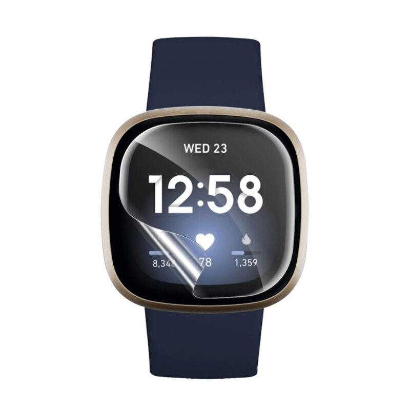 1ชิ้นฟิล์มป้องกันหน้าจอใสสำหรับ Fitbit Versa 3 2 & SENSE smartwatch บางเฉียบคลุมเต็มฟิล์มไฮโดรเจลใสป้องกัน