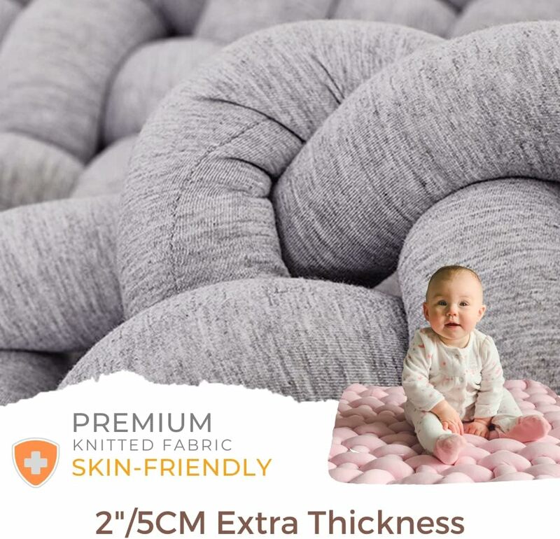 Плетеный плюшевый коврик с узелком, мягкая напольная подушка ручной работы для новорожденных, для сна, живота, во время игры