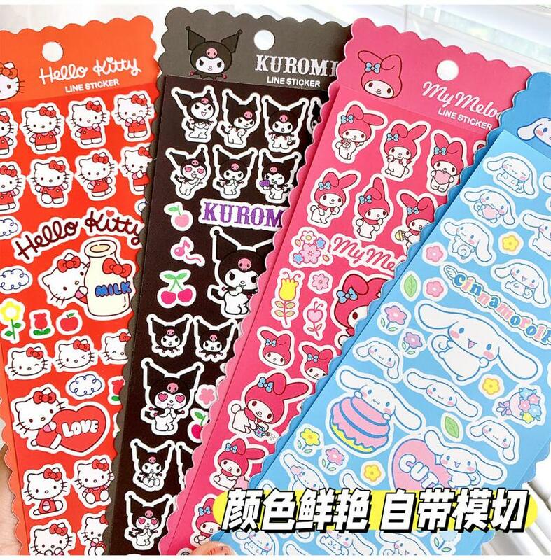 Kawaii Leuke Sanrio Kuromi Mymelody Cinnamoroll Sticker Hand Account Diy Mobiele Telefoon Versieren Meisje Kerst Cadeau Voor Kinderen