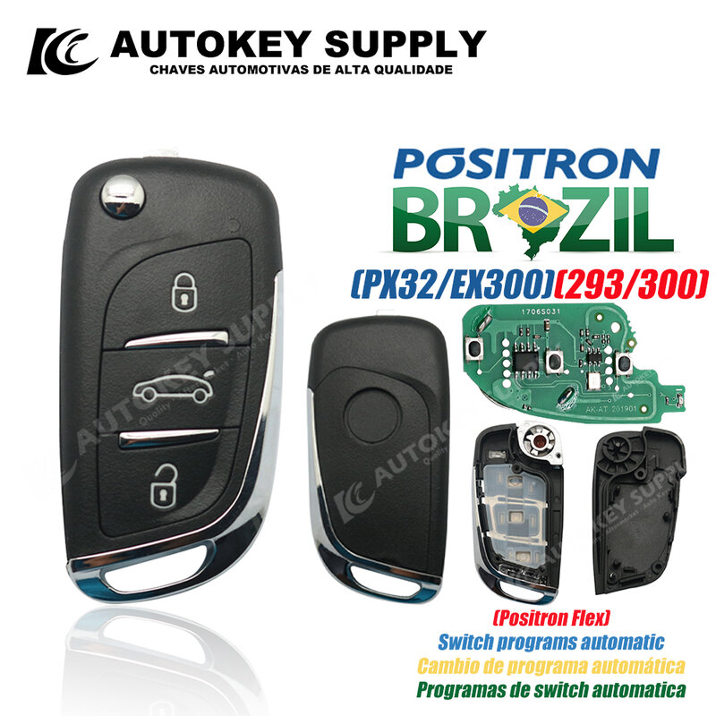 Dla Positron Flex zdalny kluczyk z systemem alarmowym Logo, Citroen-podwójny Program PX32 EX300 293 330 360 AKBPCP095 AutokeySupply