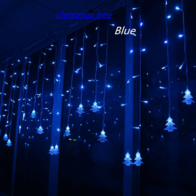 Cortina Icicle Cordas Fairy Lights, Árvore de Natal, Decoração de Festa de Casamento, Ano Novo, UE, 220V, 4.5m, 96 LEDs