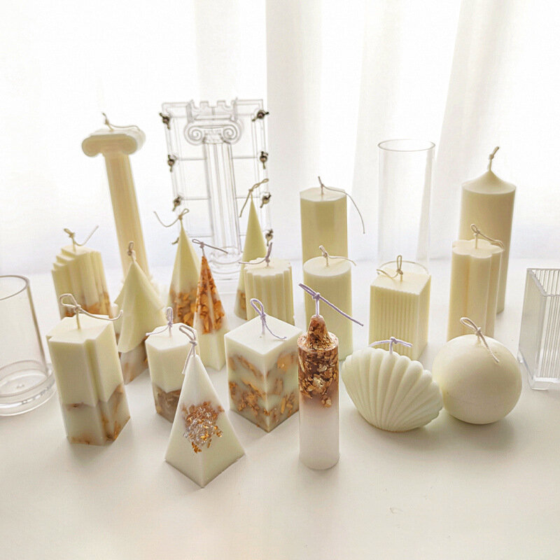 Moule à bougie de soja en relief de fleur de glace d'aromathérapie de colonne de bricolage, acrylique, plastique, matériau PC, moules exécutifs