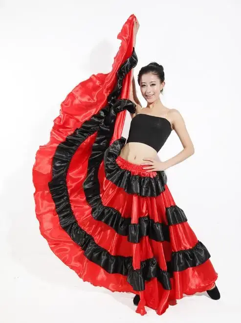 Ragazza Flamenco spagna danza del ventre gonna danza del ventre coro sala da ballo donne abiti corrida Costume da 360 gradi