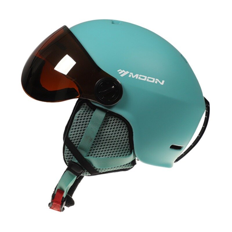 Helm Ski tahan angin salju, pelindung kepala olahraga Ski dengan kacamata pelindung telinga yang dibentuk secara integral papan seluncur salju