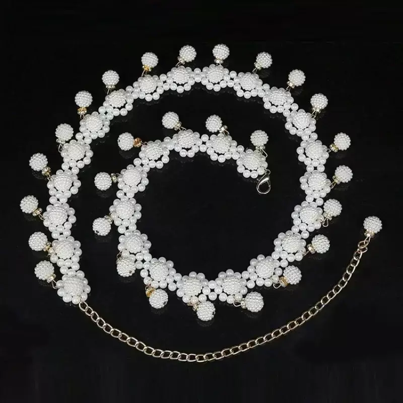 Elegante nappa catena in vita da donna danza del ventre tessitura ciondolo perla prestazioni abbigliamento arredamento cintura di design accessori regali