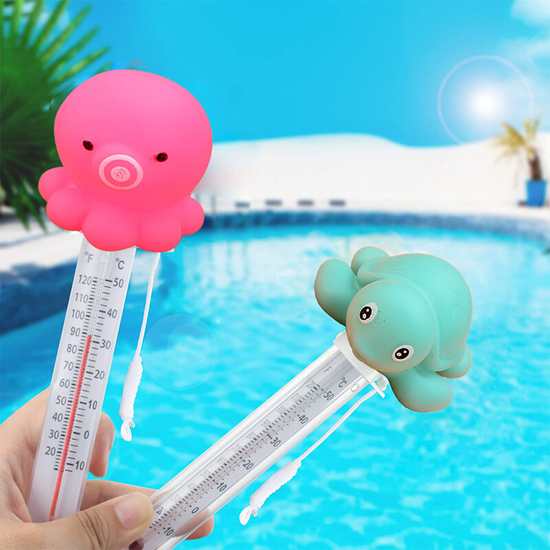Animais dos desenhos animados Termômetro de piscinas, tamanho grande flutuante temperatura da água termômetro, resposta precisa rápida, alta qualidade