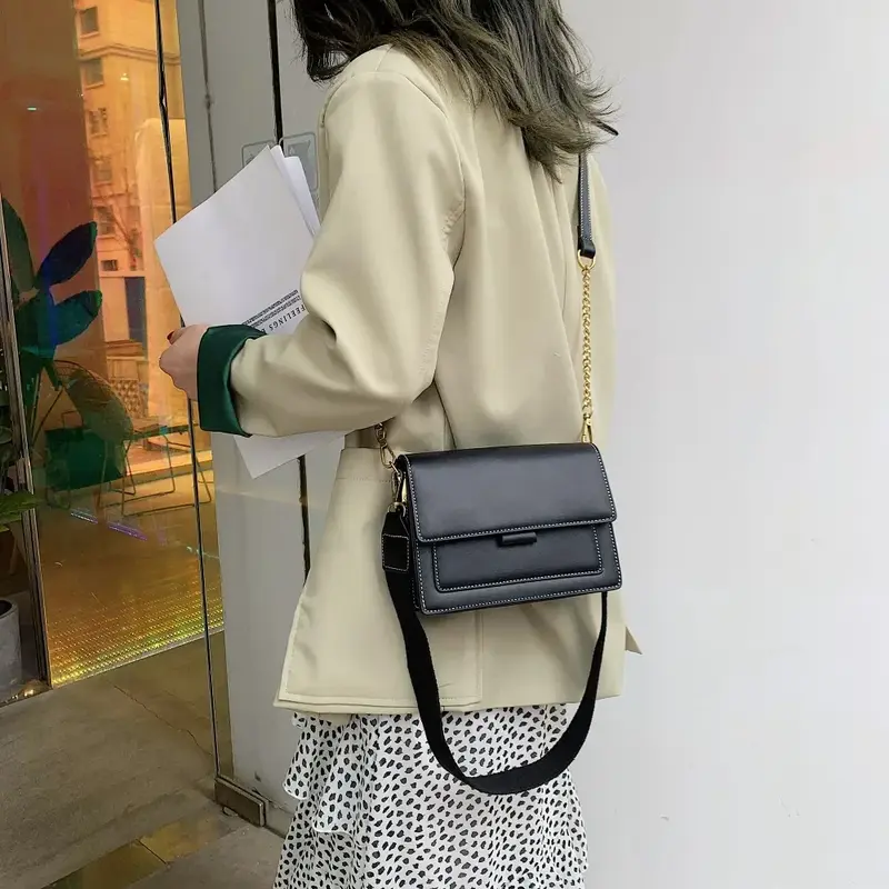 SL03 borse a tracolla in pelle a contrasto di colore per le donne borsa da viaggio Fashion Simple Shoulder Messenger