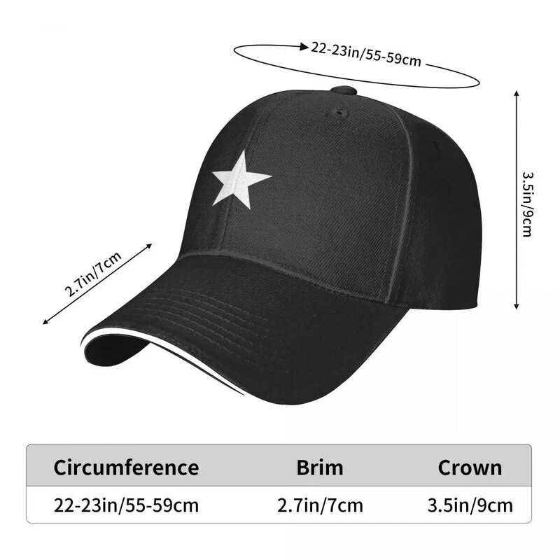 white star Baseball Cap custom Hat Golf Wear Mens Women's